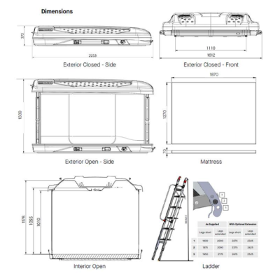 Stogo palapinė automobilinė ARB Altitude kietu dangčiu