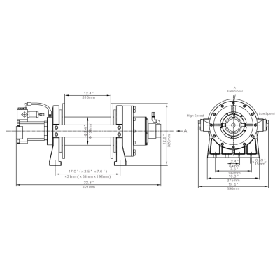 Hydraulic Winch Runva HWP20000Y3P 9 t Hydraulic Winch Runva HWP20000Y3P 9 t